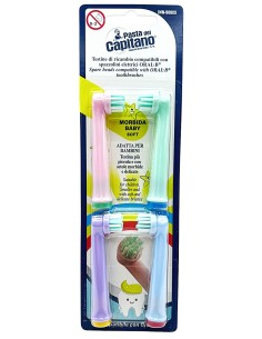 Pasta Del Capitano 4 Testine Ricambio Spazzolino Elettrico - Bambini